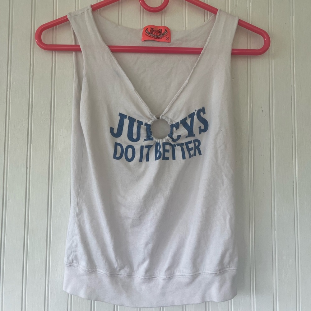 Rare Y2K Vintage Juicy Couture Tee Made In Glamorous USA Label P XS Tank Top